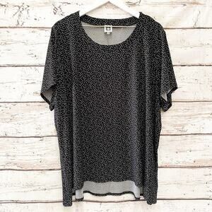 ANNE KLEIN Black and White Polka Dot Top Blouse Sz 3X
